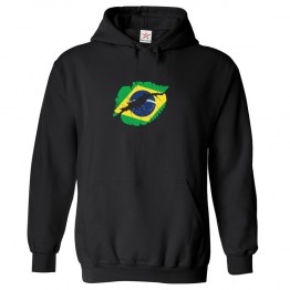 Brazilian Flag On Lips Classic Unisex Kids and Adults Pullover Hoodie For Brazil Lovers